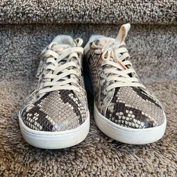 Michael Kors Women's Embellished Snake Embossed Leather Sneaker Shoes - Picture 5 of 15